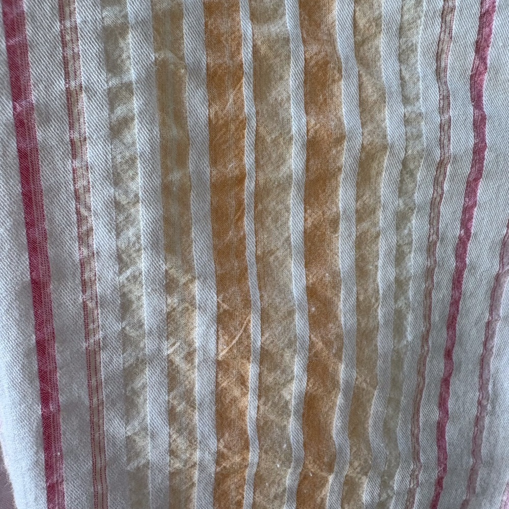 CJ Banks Stripe Cotton Size 2X 3/4 Sleeves Button V-Neck Grandmacore Pastel Boho - Picture 7 of 11